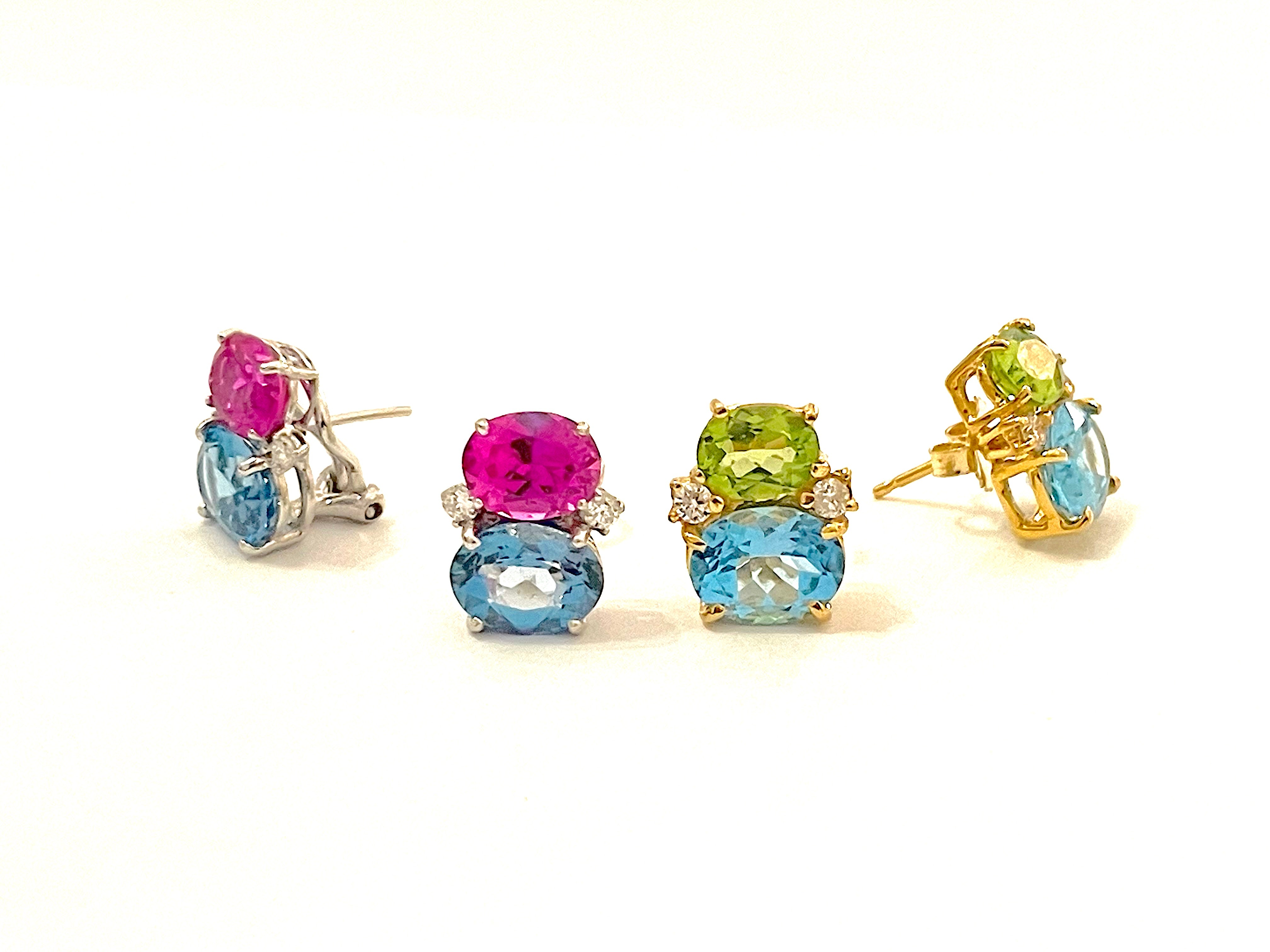 Mini GUM DROP™ Earrings with Pink Topaz and Diamonds