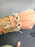 18kt Yellow Gold and Onyx Link Bracelet
