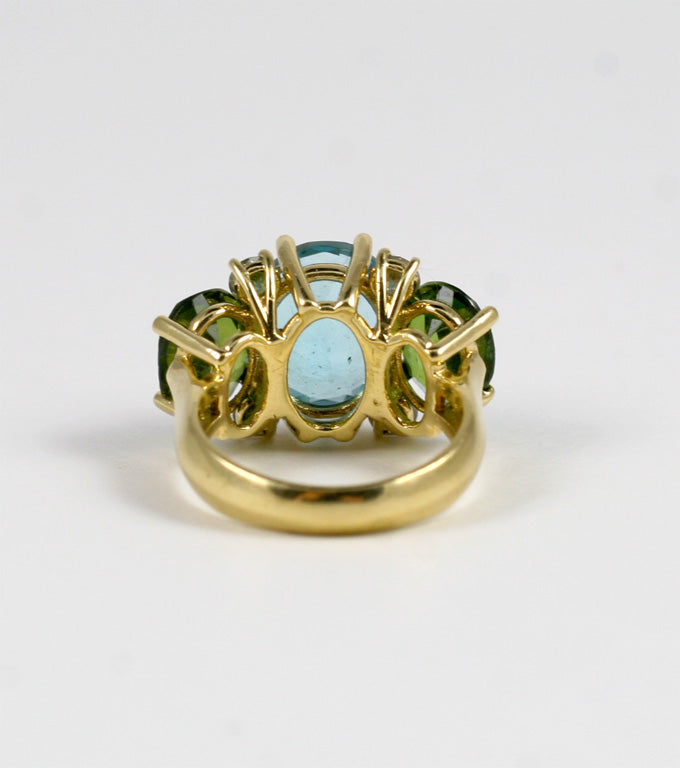 Large GUM DROP™ Ring with PERIDOT and Diamonds