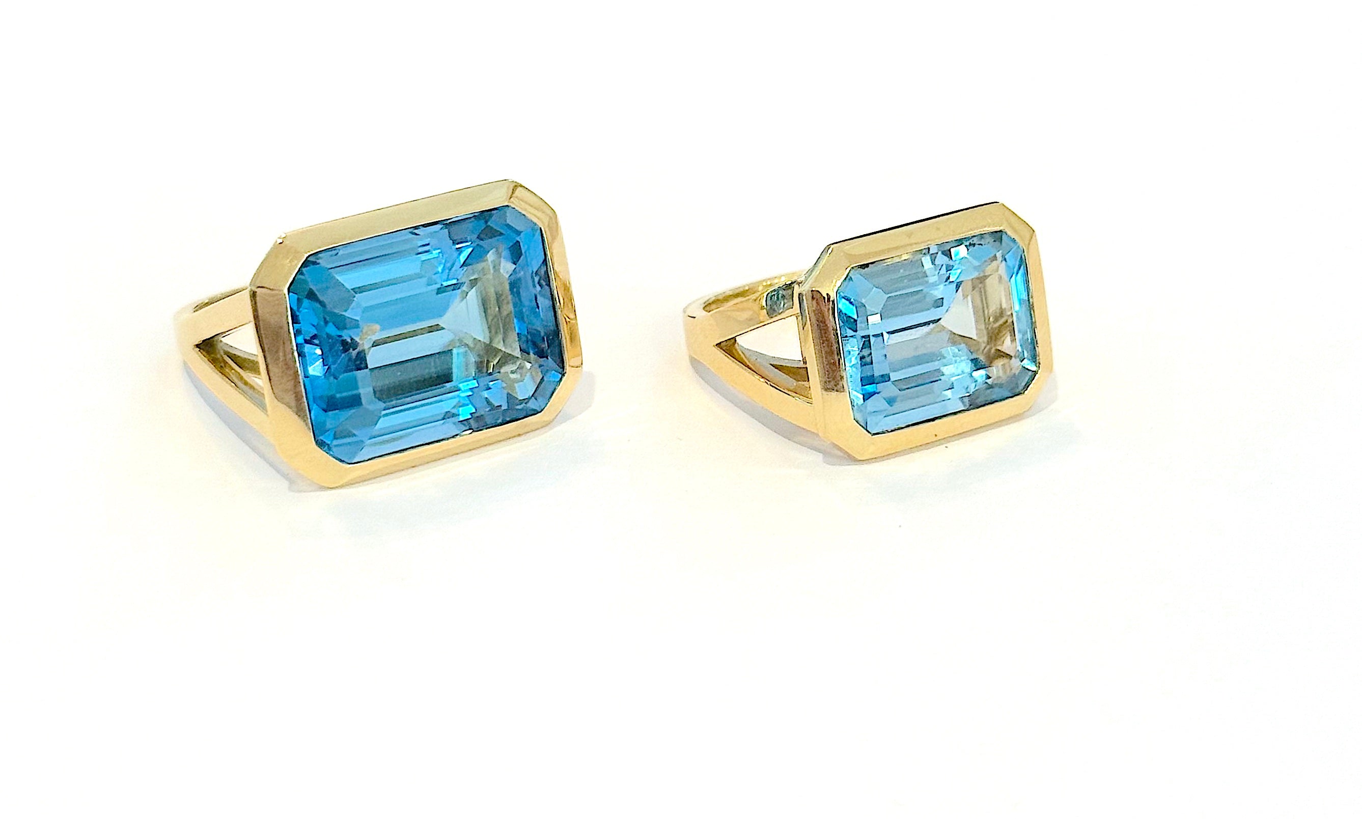 Blue Topaz Emerald Cut Statement ring