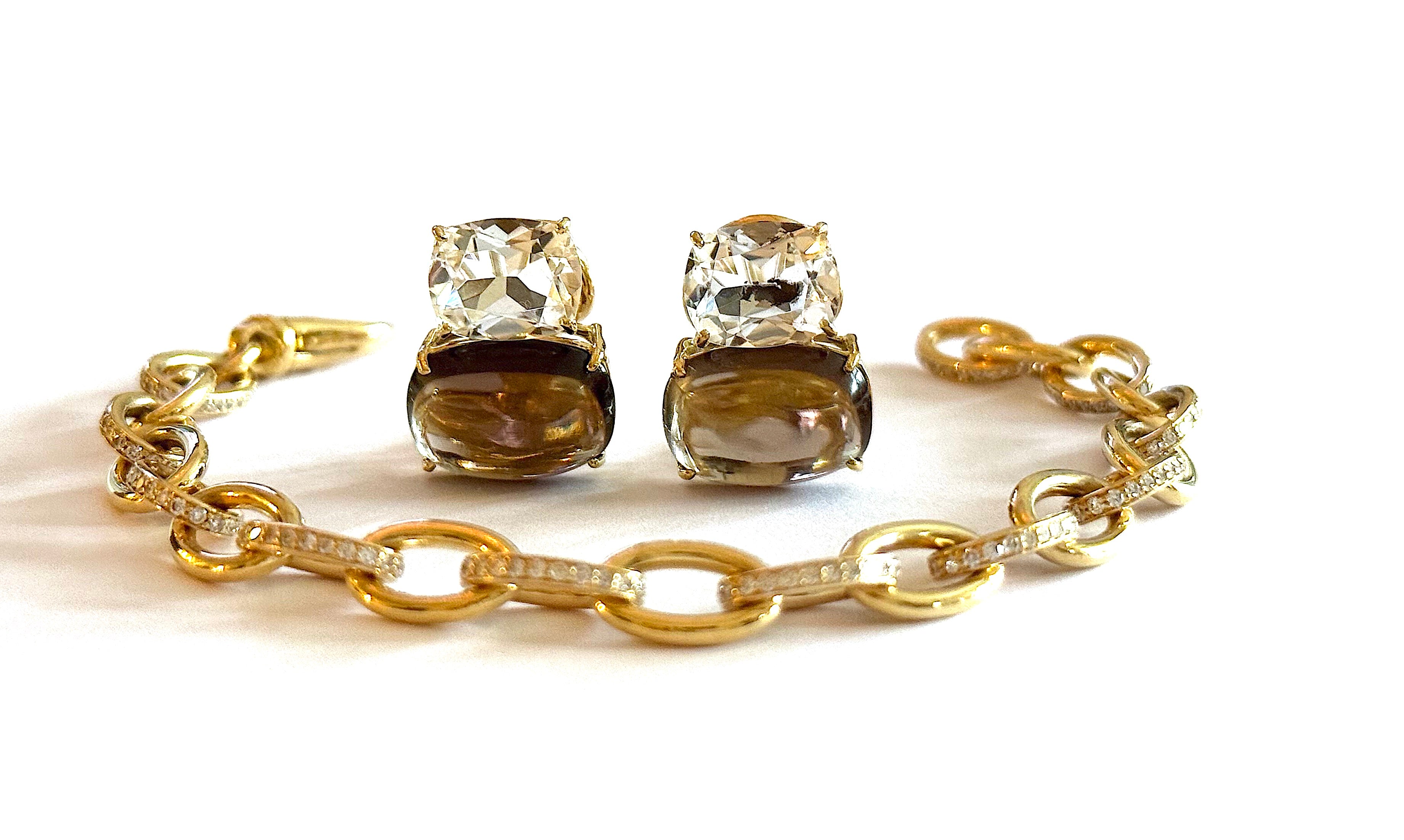 Gold Marquise Double Link Necklace