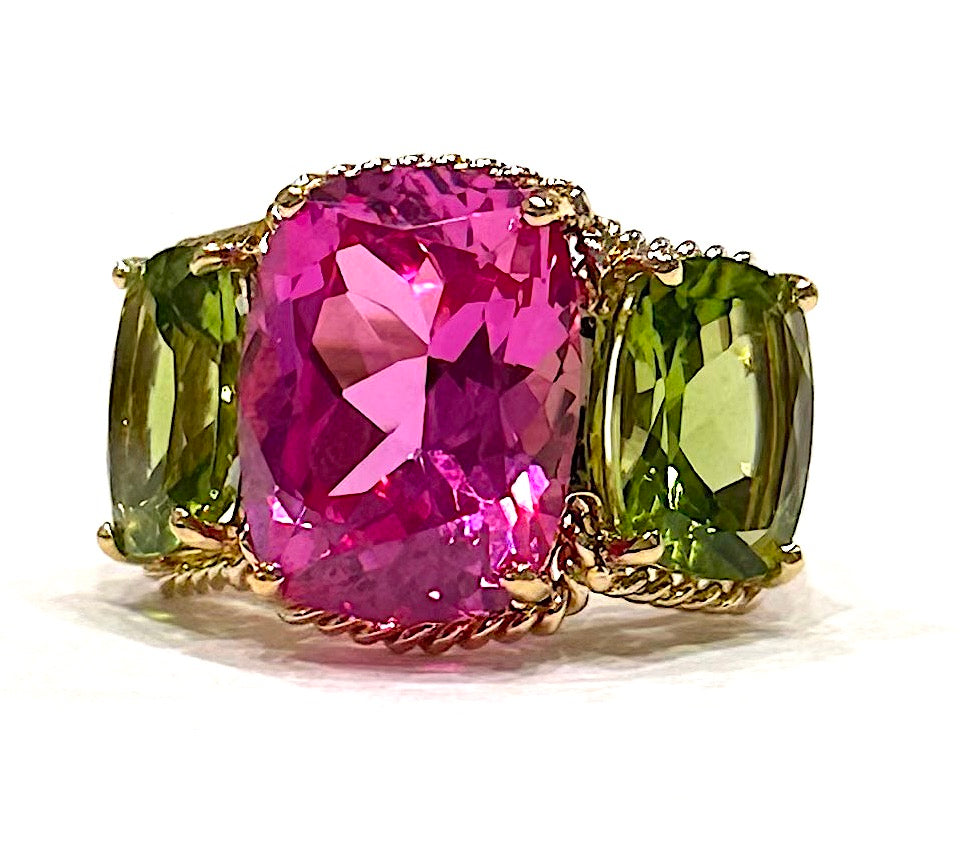 Medium 18kt Yellow Gold GUM DROP™ Two Toned Pink Topaz