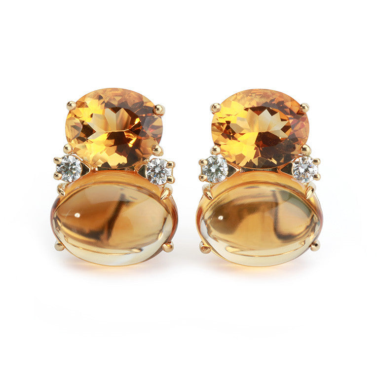 Large GUM DROP™ Earrings with Garnet and Diamonds