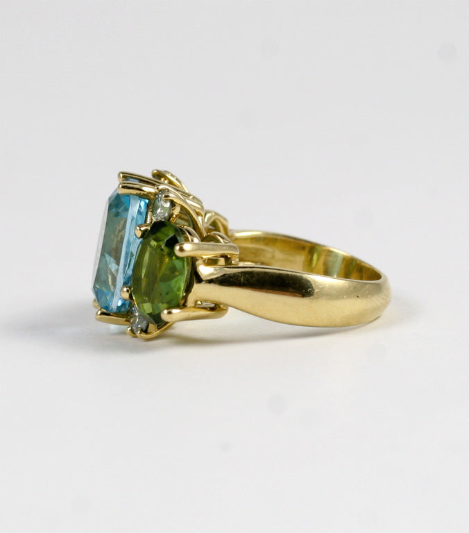 Large GUM DROP™ Ring with Citrine and Amethyst and Diamonds
