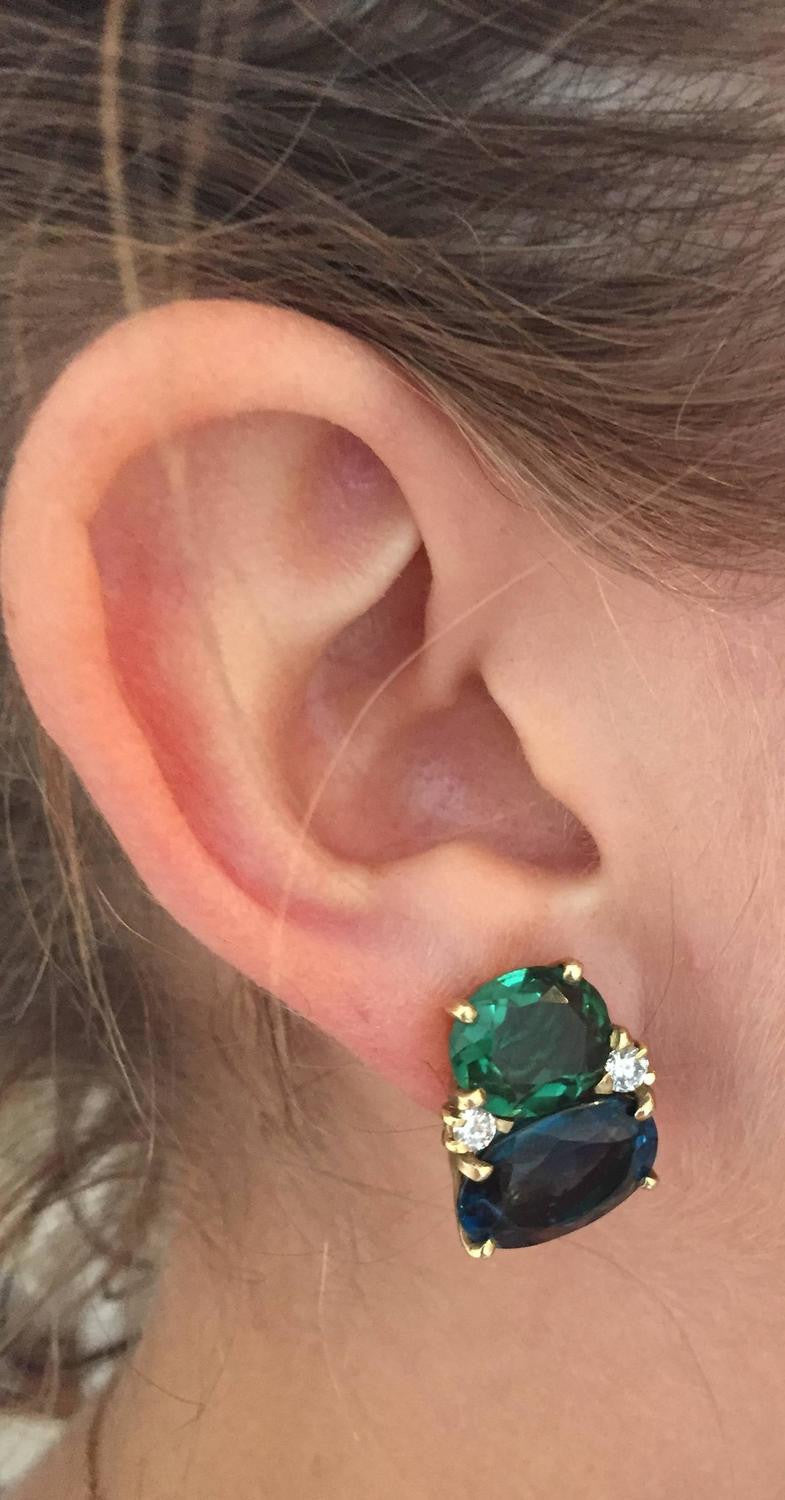 Large GUM DROP™ Earrings with Garnet and Diamonds
