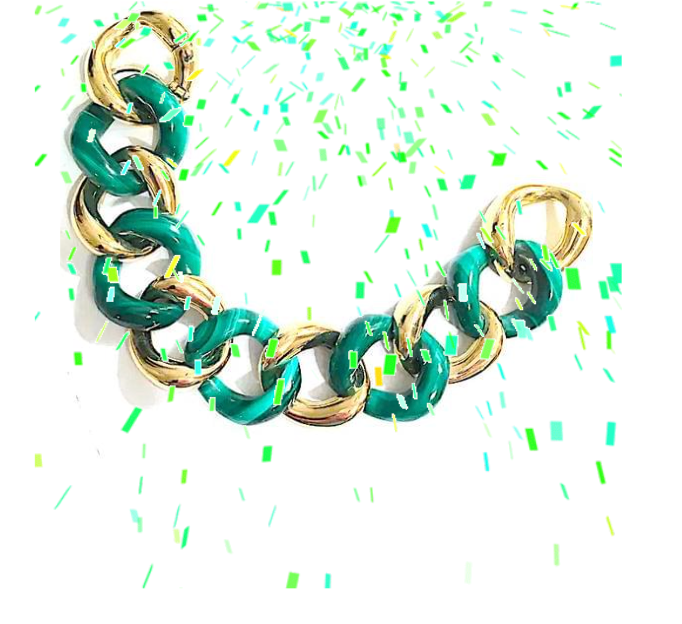18kt Malachite and Gold Link Bracelet