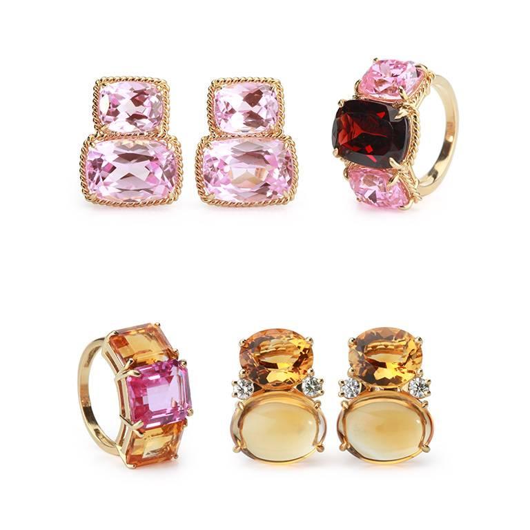 Large GUM DROP™ Earrings with Garnet and Diamonds