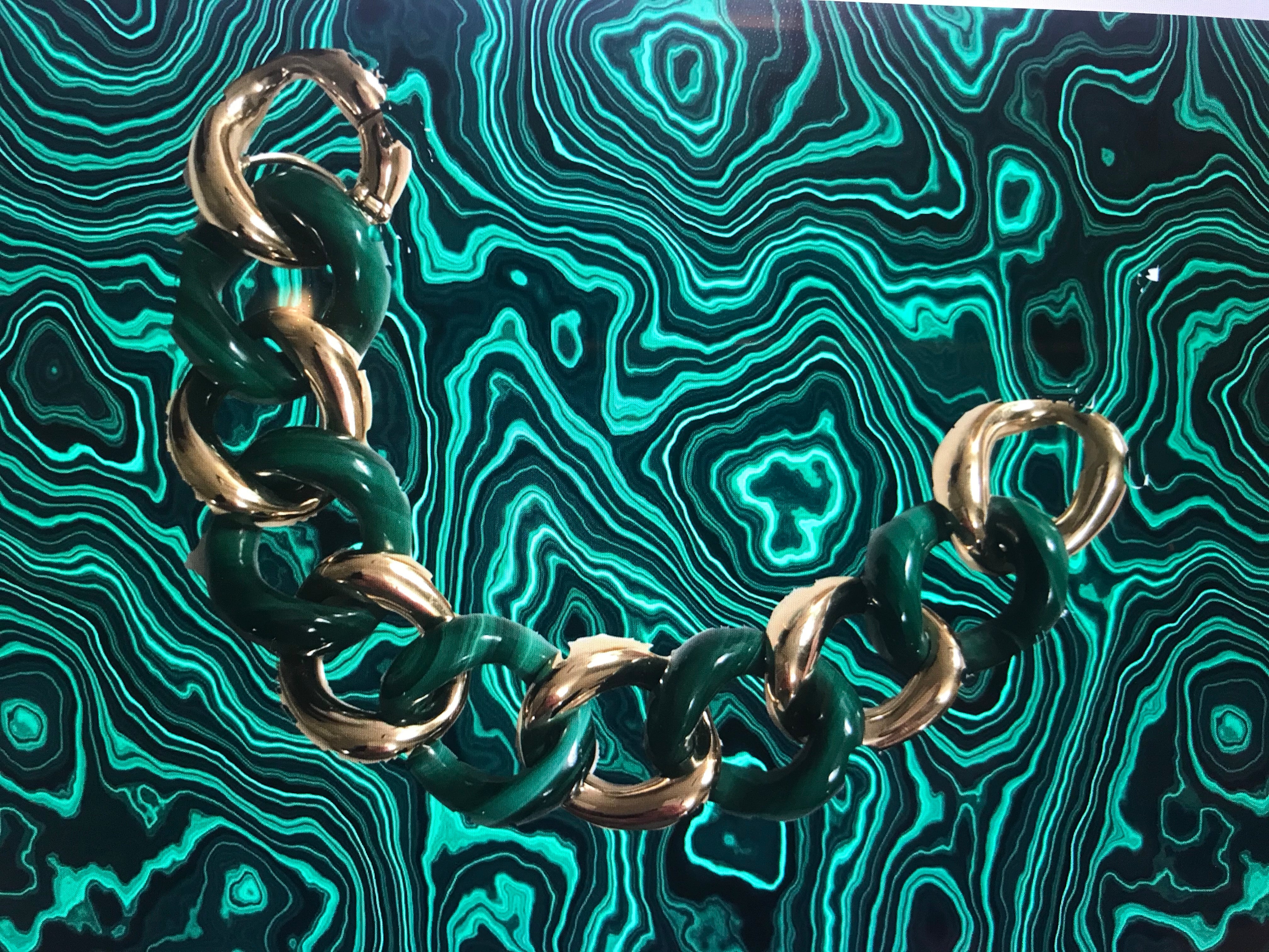 18kt Ebony Wood and Gold Link Bracelet