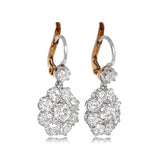 Deco Style Diamond and pear-shaped Morganites Long Earrings