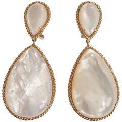 Floral motif diamond drop earring on wire with Euro backs