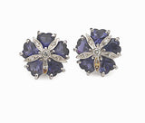 18kt Yellow Gold Sand Dollar Earrings with Peridot and Diamonds