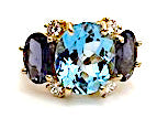 Extra Large GUM DROP™ Ring with Pink Topaz and Diamonds