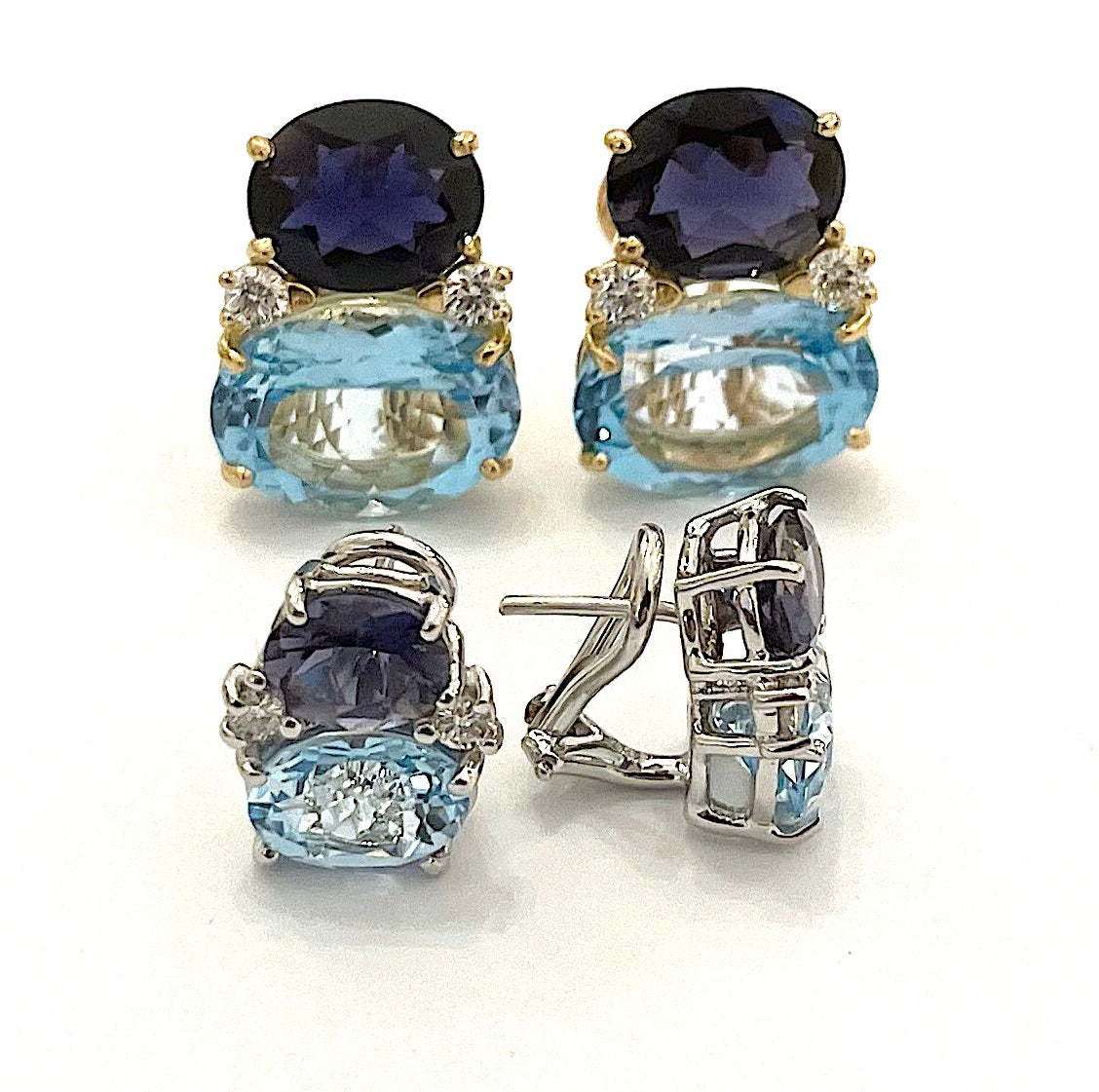ADELE Large GUM DROP™ Earrings with Citrine and Smokey Topaz and Diamonds