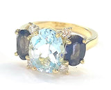 Large Rope Twist Border Two Stone Cushion Earring