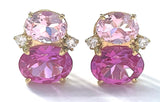 Mini GUM DROP™ Earrings with Pink Topaz and Diamonds