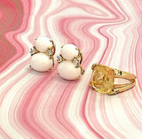 Small GUM DROP™ Ring with Blue Topaz Citrine and Diamonds