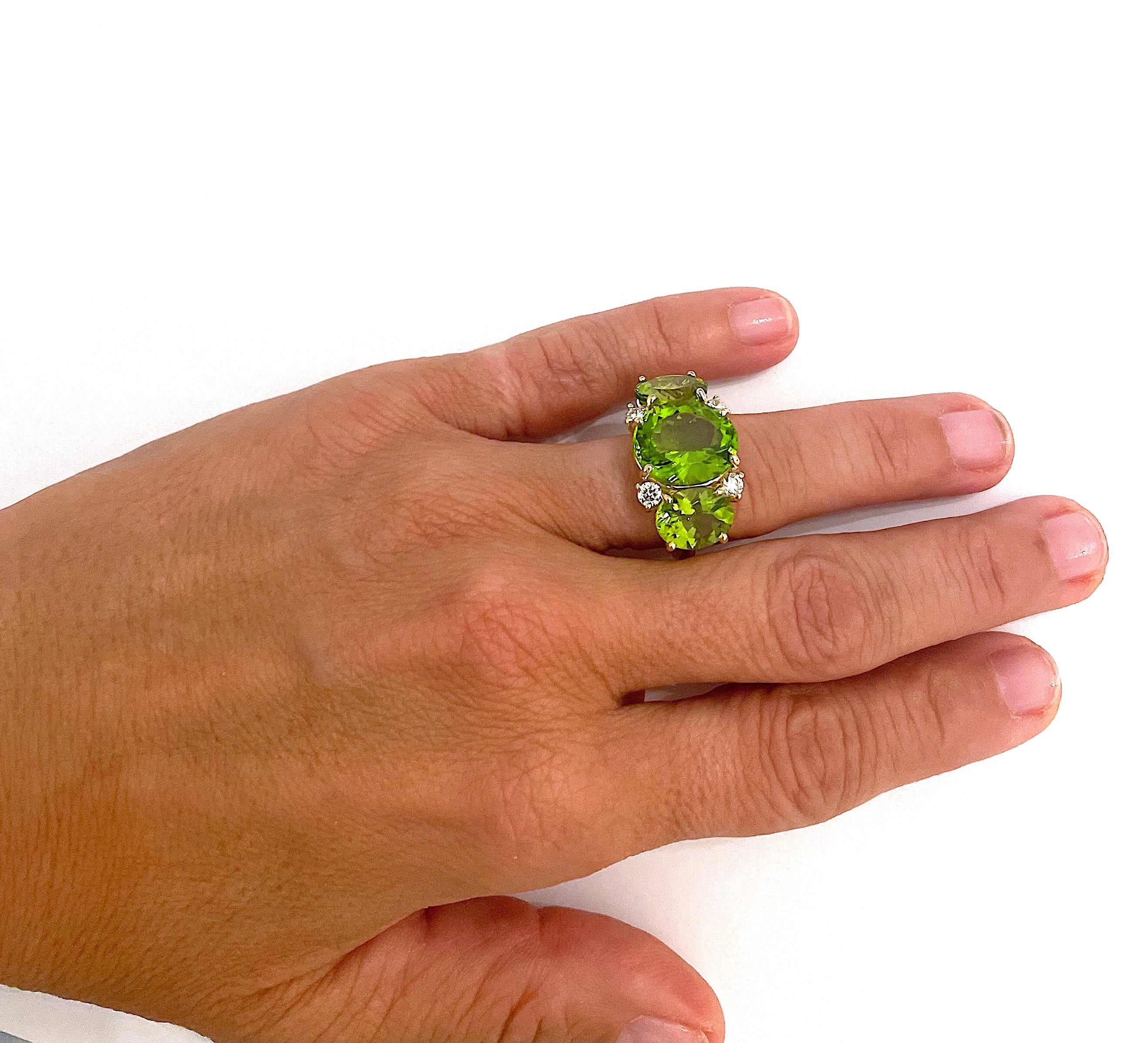 Extra Large GUM DROP™ Ring with Pink Topaz and Diamonds