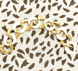 18k Yellow Gold and White Ceramic curb Link Bracelet