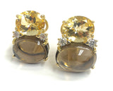 ADELE Large GUM DROP™ Earrings with Citrine and Smokey Topaz and Diamonds