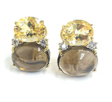 ADELE Large GUM DROP™ Earrings with Citrine and Smokey Topaz and Diamonds