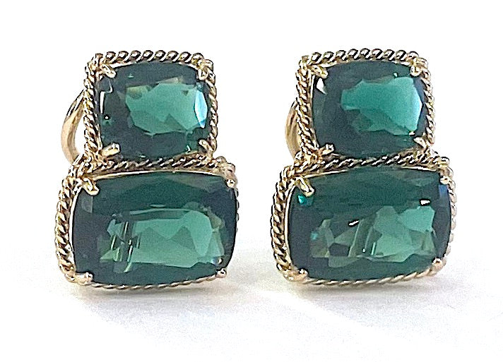 Rose Gold Bezel Set Dark Blue Topaz with Surrounding Pink Sapphire Ring