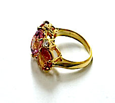 Medium GUM DROP™ Ring with Pink Topaz and Citrine Diamonds