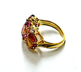 Small GUM DROP™ Ring with Blue Topaz Citrine and Diamonds