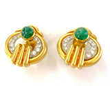 Elegant Gold Emerald and Diamond Earring  by David Webb