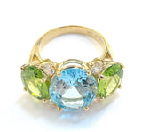 Large GUM DROP™ Earrings with Hot Pink and Deep Blue Topaz and Diamonds