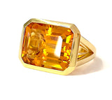 Blue Topaz Emerald Cut Ring