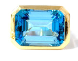 Blue Topaz Emerald Cut Ring