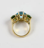 Large GUM DROP™ Ring with Blue Topaz and iolite and Diamonds
