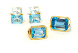 Blue Topaz Emerald Cut Ring
