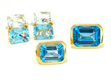 Blue Topaz Emerald Cut Ring