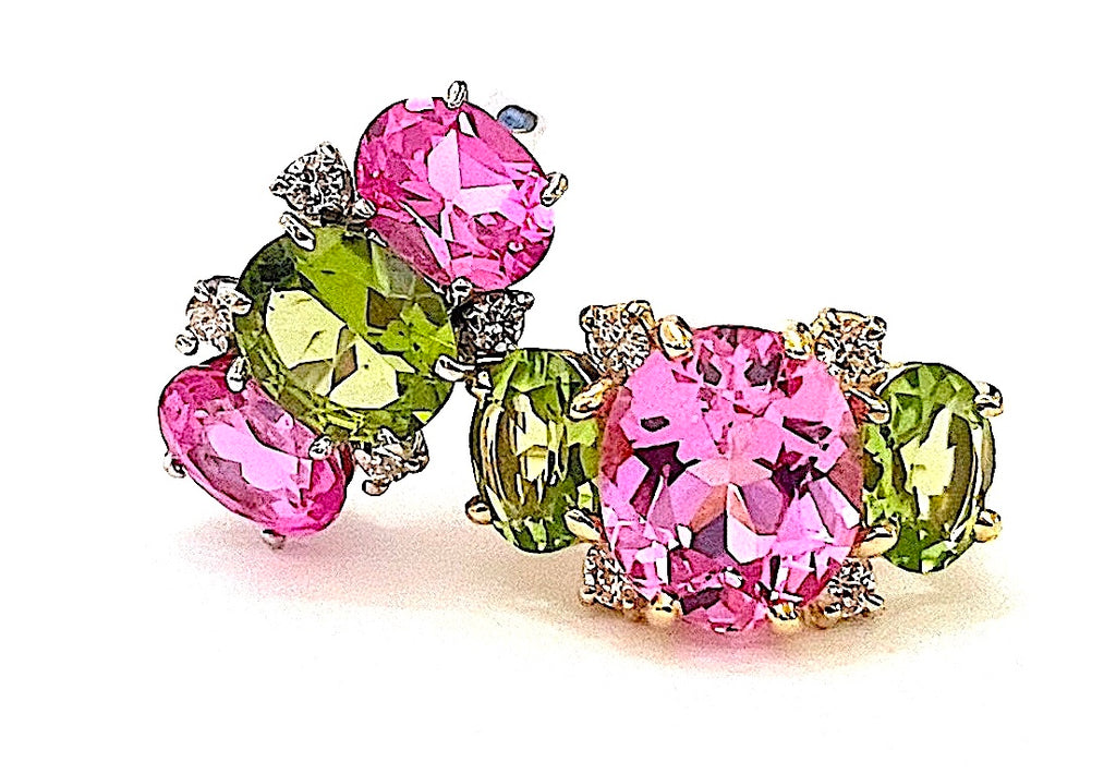 Extra Large GUM DROP™ Ring with Pink Topaz and Diamonds