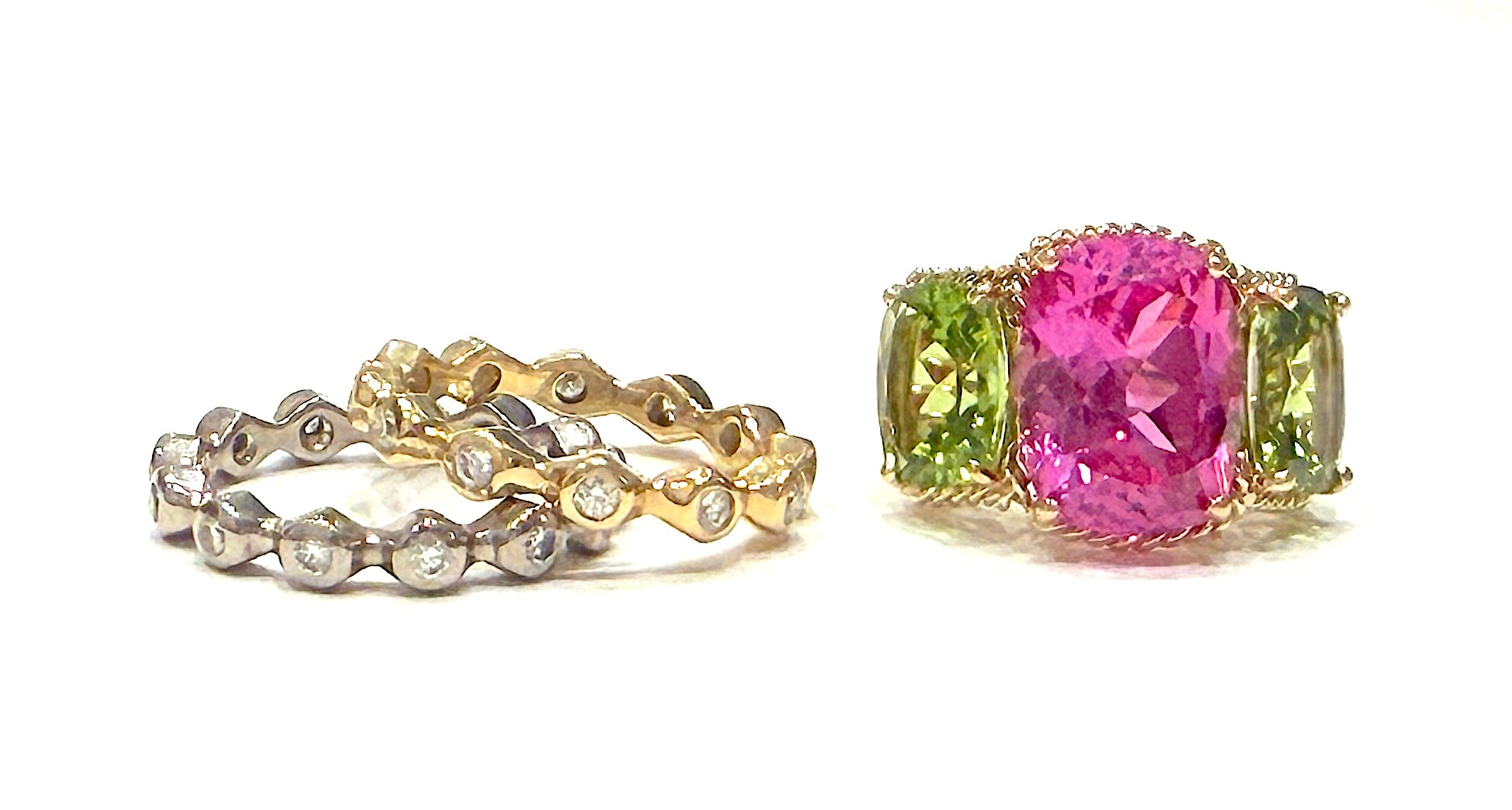 18kt Diamond Stacking Bubble Ring