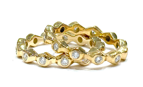 18kt Diamond Stacking Bubble Ring