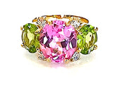 Grande GUM DROP™ Earrings with Pink Topaz and Purple Amethyst and Diamonds