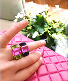 Yellow Gold Double Cushion Earrings with Rock Crystal and Smoky Topaz