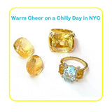 Small GUM DROP™ Ring with Blue Topaz Citrine and Diamonds