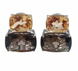 ADELE Large GUM DROP™ Earrings with Citrine and Smokey Topaz and Diamonds
