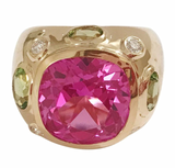 Medium GUM DROP™ Ring Blue Topaz Pink Topaz