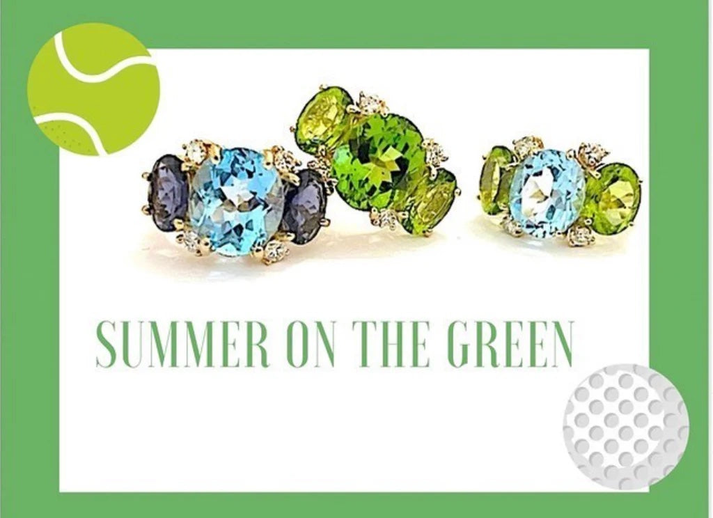 18kt Yellow Gold Sand Dollar Earrings with Peridot and Diamonds