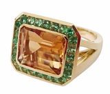 Large Rope Twist Border Two Stone Cushion Earring