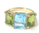 Blue Topaz Emerald Cut Ring