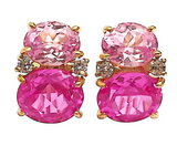 Medium GUM DROP™ Earrings with Deep Citrine and Pink Topaz and Diamonds
