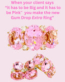 Extra Large GUM DROP™ Ring with Pink Topaz and Diamonds