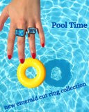 Blue Topaz Emerald Cut Ring