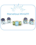 18kt Yellow Gold Mini Emerald Cut Ring with Blue Topaz and Citrine