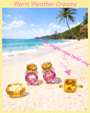 Elegant Single Stone Citrine Ring with Gold Rope Twist Border